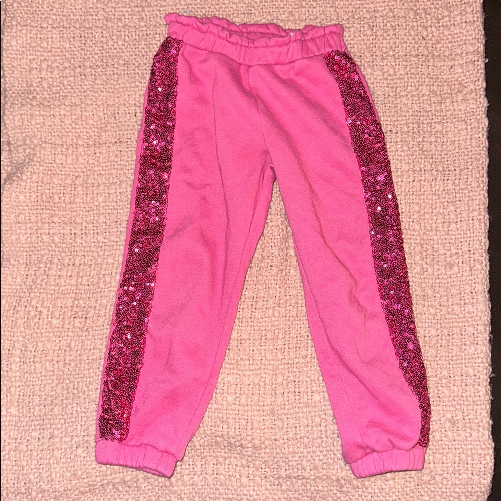 Pink Sequin Trim Joggers